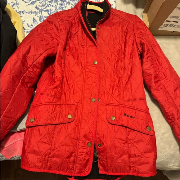 Barbour Cavalry Polarquilt Quilted Jacket in RED - Picture 4 of 9
